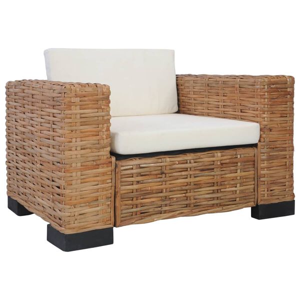 vidaXL Set Divani 2 pz con Cuscini in Rattan Naturale