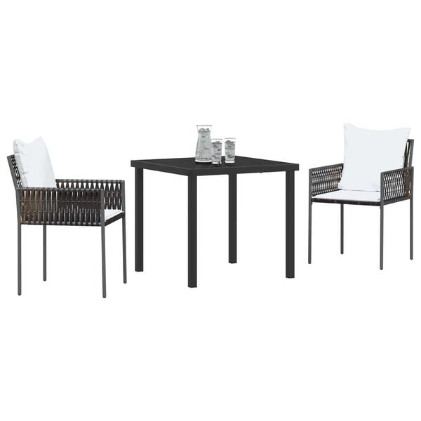 vidaXL Set da Pranzo per Giardino 5 pcs Nero Poly Rattan