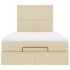 vidaXL Struttura Letto Pouf con Materasso Crema 120x190 cm in Tessuto