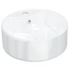 vidaXL Lavandino Bianco 40x14,5 cm in Ceramica Rotondo
