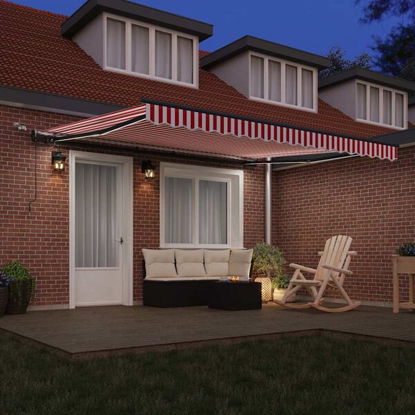 vidaXL Tessuto per Tenda con Rosso e Bianco 400 &times; 300 cm Poliestere