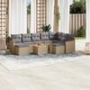 vidaXL Set Divano da Giardino 10 pz con Cuscini Beige in Polyrattan