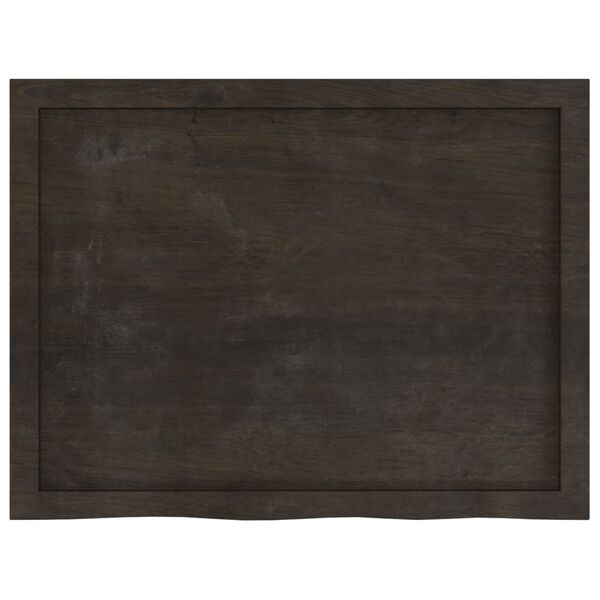 vidaXL Piano Bagno Marrone Scuro 80x60x(2-4)cm Legno Massello Trattato