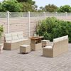 vidaXL Set Divano da Giardino con cuscino 9 pcs Beige polyrattan
