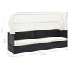vidaXL Divano da Giardino con Tettoia in Polyrattan Nero