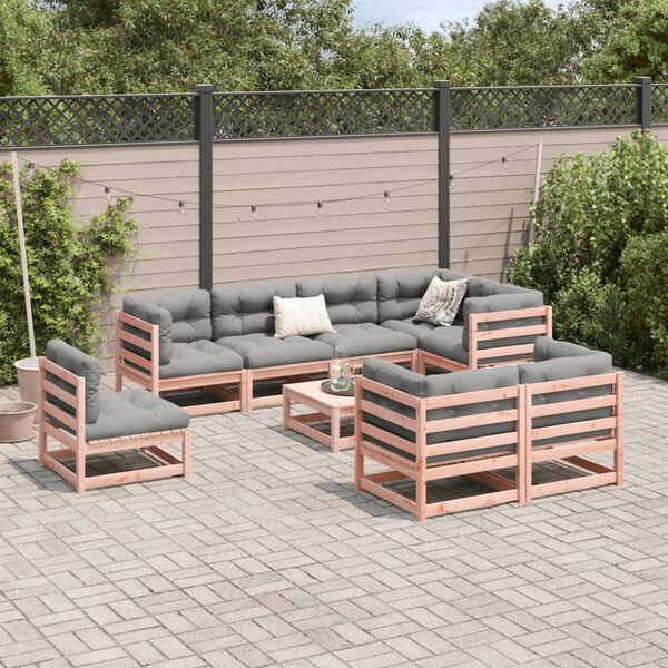 vidaXL Set Divani da Giardino 9 pz in Legno Massello Abete Douglas