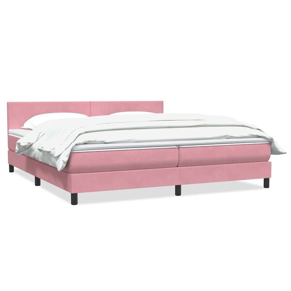 vidaXL Giroletto a Molle con Materasso Rosa 180x210 cm in Velluto