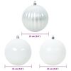 vidaXL Set di palline di Natale XXL 3 pcs Bianco Plastica