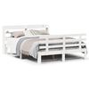 vidaXL Giroletto con Testiera Bianco 135x190 cm Legno Massello di Pino