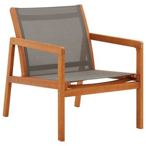 vidaXL Sedia da Giardino Grigia Legno Massello Eucalipto e Textilene