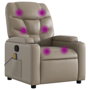 vidaXL Poltrona Massaggiante Reclinabile cappuccino in Similpelle