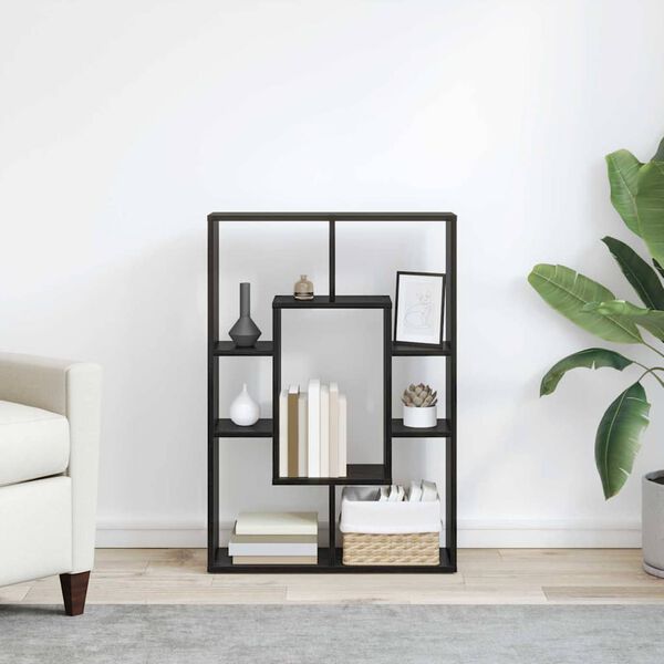 vidaXL Armadio per Libri Rovere Nero 63 x 20 x 90 cm Legno multistrato