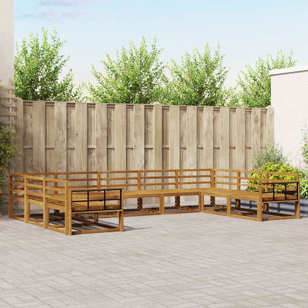vidaXL Set di divani da esterno 9 pcs Naturale