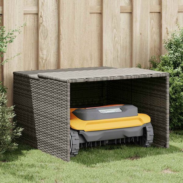 vidaXL Garage per Robot Tosaerba Grigio 86x90x52/57 cm in Polyrattan