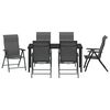 vidaXL Set da Pranzo per Giardino 7 pcs Grigio Poly Rattan