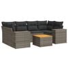 vidaXL Set Divani da Giardino 7 pz con Cuscini Grigio in Polyrattan