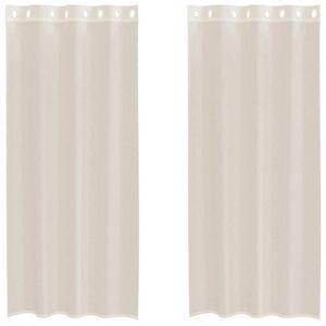 vidaXL Tende in Voile con Occhielli 2 pz Crema 140x225 cm