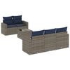 vidaXL Set Divani da Giardino 6 pz con Cuscini Grigio in Polyrattan