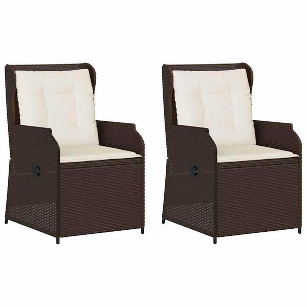 vidaXL Panchina da giardino con cuscino 2 pcs Marrone Poly Rattan
