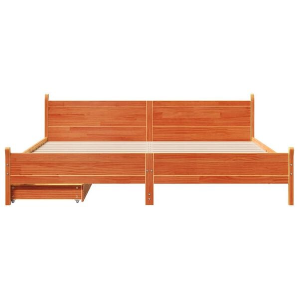 vidaXL Letto senza Materasso Marrone Cera 180x200 cm in Legno di Pino