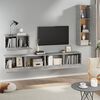 vidaXL Set di Mobili Porta TV 4 pz Grigio Cemento in Legno Multistrato