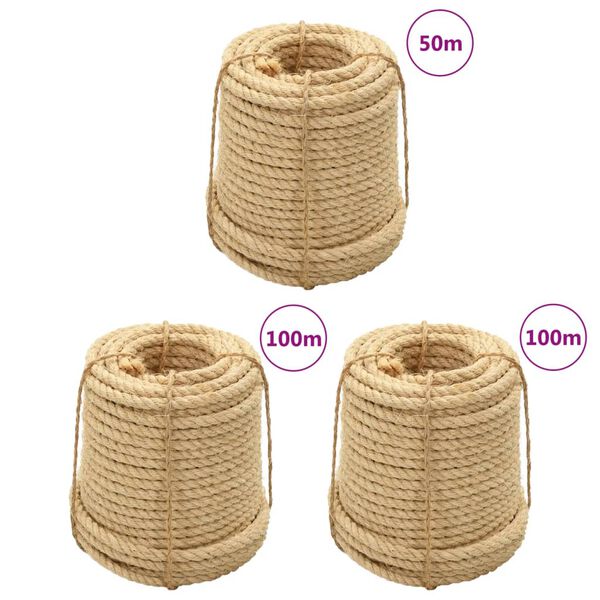 vidaXL Corde in Sisal 3 pz 14 mm