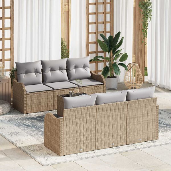 vidaXL Set Divano da Giardino Beige 55 x 55 x 37 cm polyrattan