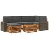 vidaXL Set divano sezionale con cuscino 7 pcs Naturale e Antracite