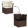 vidaXL Set Divano da Giardino 3 pz con Cuscini Marrone in Polyrattan