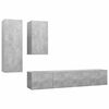 vidaXL Set di Mobili Porta TV 4 pz Grigio Cemento in Legno Multistrato