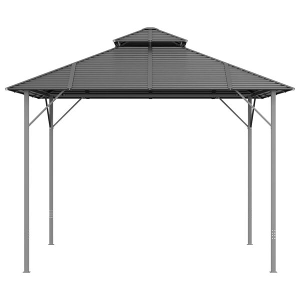 vidaXL Gazebo con Tetto Doppio 3x3 m Antracite