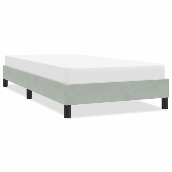 vidaXL Giroletto senza Materasso Grigio Chiaro 100x210 cm Velluto