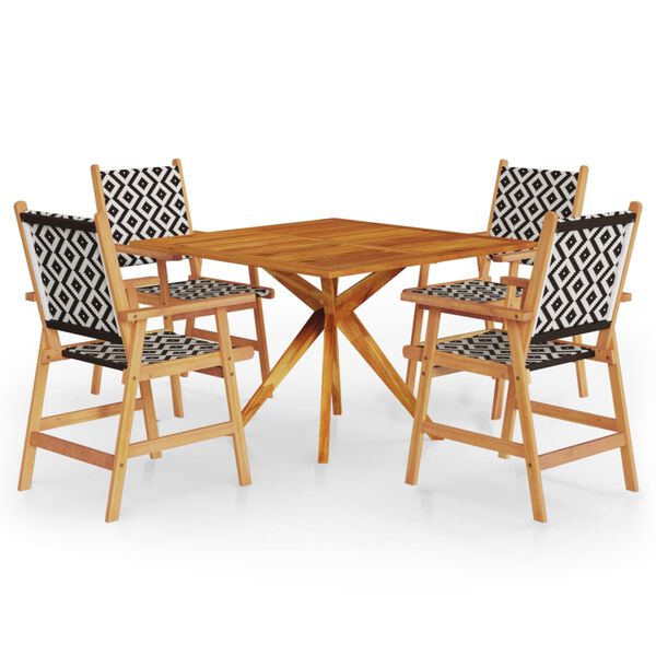 vidaXL Set Mobili da Pranzo per Giardino 5 pz Legno Massello di Acacia