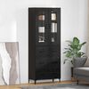 vidaXL Credenza Rovere Nero 69,5 x 34 x 180 cm Legno multistrato