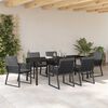 vidaXL Set da Pranzo per Giardino 7 pcs Nero