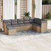 vidaXL Set Divano da Giardino 8 pz con Cuscini Beige in Polyrattan