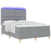 vidaXL Letto a Sorgente LED Grigio chiaro 160 x 200 cm Tessuto