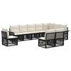 vidaXL Set Divano da Giardino 10 pz Nero polyrattan
