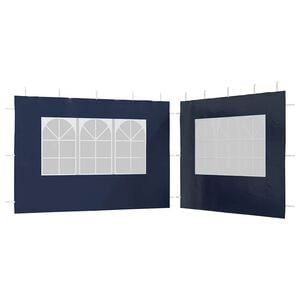 vidaXL Parete per Tendostruttura 2 pz con Finestra in PE Blu