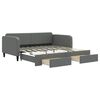 vidaXL Divano Letto Estraibile Cassetti Grigio Scuro 90x190cm Tessuto