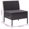 vidaXL Set Divani da Giardino 3 pz con Cuscini in Polyrattan Nero