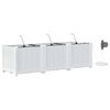 vidaXL Vaso da giardino 3 pcs Bianco 120 x 40 x 37,5 cm Plastica