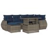 vidaXL Set Divani da Giardino 7 pz con Cuscini Grigio in Polyrattan