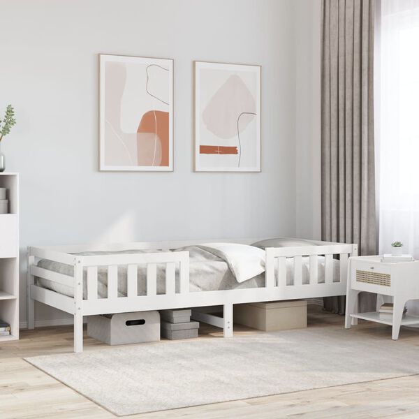 vidaXL Letto senza Materasso Bianco 90x190 cm in Legno Massello Pino