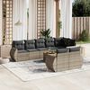 vidaXL Set Divano da Giardino 9 pz con Cuscini Grigio in Polyrattan