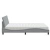 vidaXL Letto con Materasso Hanko Grigio Chiaro160x200 cm Tessuto