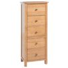 vidaXL Cassettiera Alta 45x32x110 cm in Legno Massello di Rovere