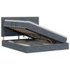vidaXL Letto con contenitore e materasso Grigio Scuro 160 x 200 cm