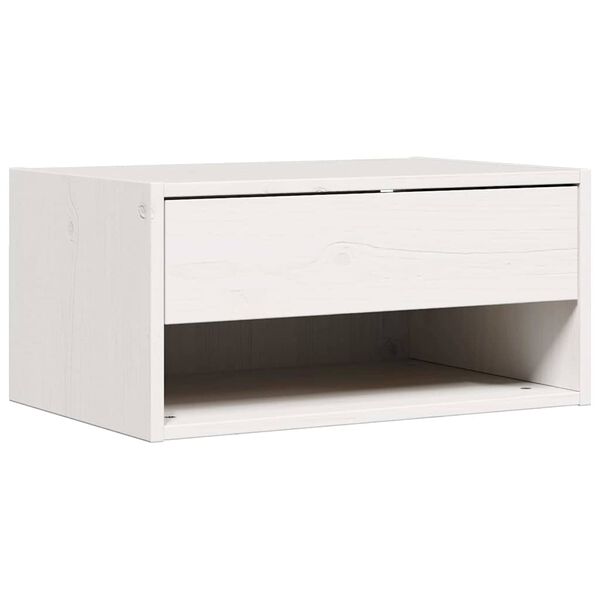 vidaXL Comodino Bianco 50 x 32,5 x 24 cm Legno di pino massello
