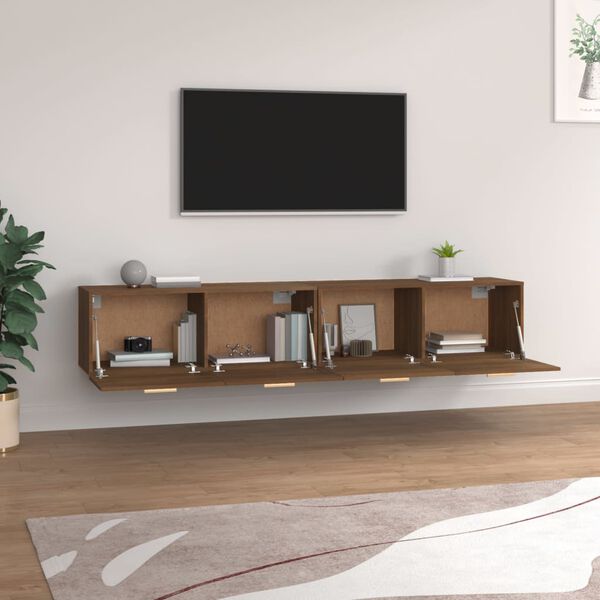 vidaXL Mobili Parete 2 pz Rovere Marrone 100x36,5x35 cm in Multistrato